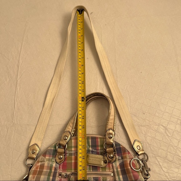 Coach Poppy Daisy pink multicolor madras signature C logo crossbody - Picture 11 of 14